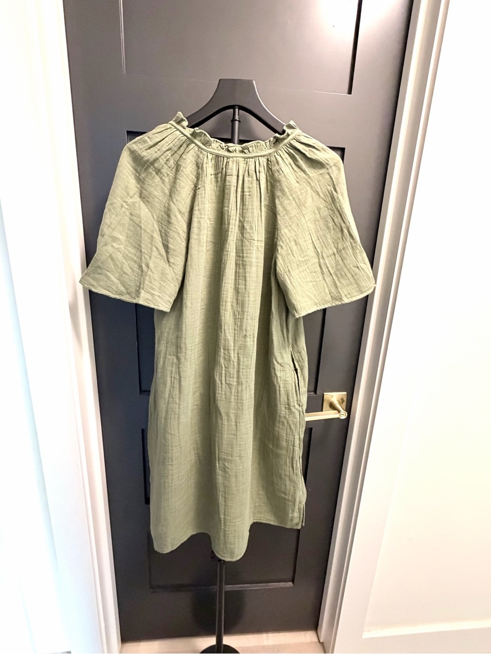 Old Navy Medium Tall Sage Green Double Gauze Cotton Shift Dress